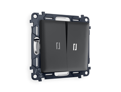 Переключатель 2-кл с подсветкой 5600K Графит мягкое касание - Ambrella Volt - ALFA