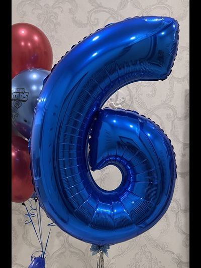 Цифра 102 см с гелием Синий