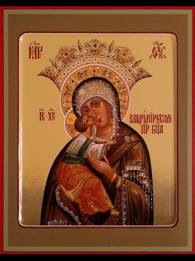 Владимирская Богородица. Рукописная икона.