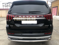 Защита заднего бампера угловая большая двойная (кроме Корейских производителей авто) d60/42 для Kia Mohave (2021-...)