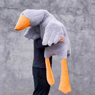 Плюшевый гусь 150 см премиум серый