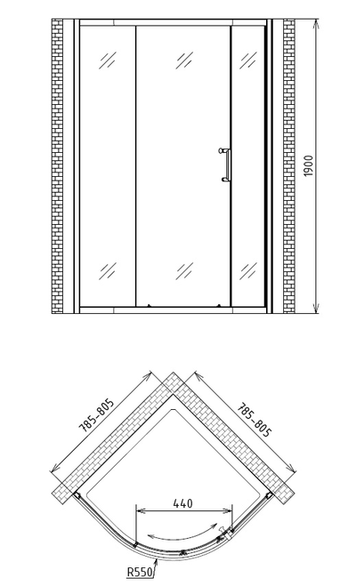 Душевой уголок Gemy Victoria S30061A, 80x80x190 см