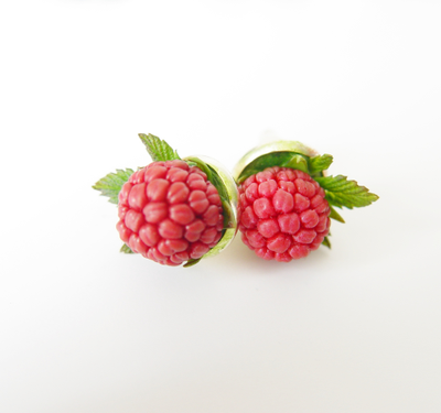 Серьги-гвоздики "Малинки".