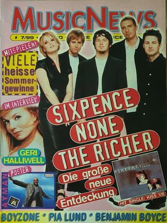 Music News Magazine July 1999 Sixpence None The Riche, Иностранные музыкальные журналы, Intpressshop