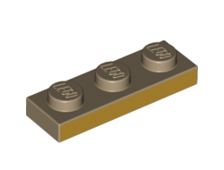 Plate 1 x 3 with Gold Pattern on Long Edge, Dark Tan (3623pb022 / 6311490)