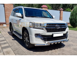 Защита переднего бампера (G) d60/60 овал для Toyota Land Cruiser 200 Executive Lounge (2020-...) обновленный