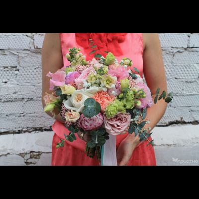 Букет невесты &amp; Бутоньерка № 1338