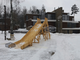 Широкая зимняя заливная горка из дерева для детей и взрослых. Скат 8 метров. Модель № 05