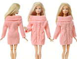 Нежно-розовое платье-свитер, подходит для пышки. (1733)