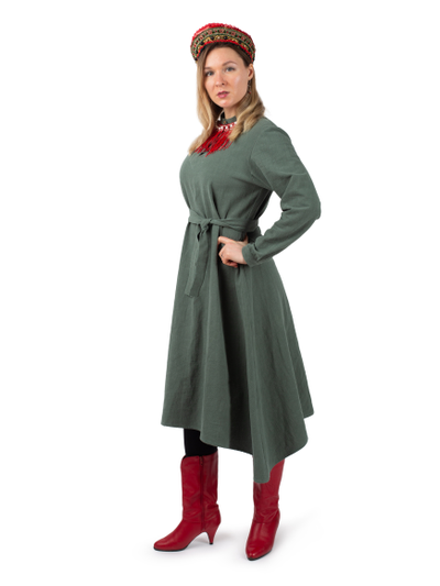 "Донское" базовое платье - укороченное, 100% крапива