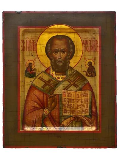 Николай Чудотворец. Рукописная икона