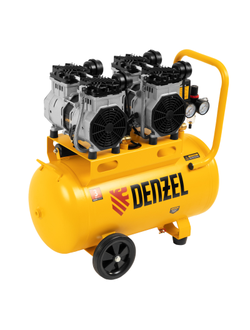 Компрессор безмасляный, малошумный DLS 2200/50, 2200 Вт, 2x1100, 50 л, 380 л/мин Denzel