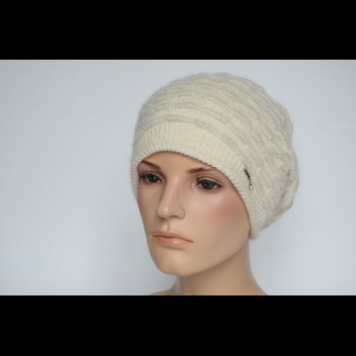 Белый вязаный берет для женщин Vizio Италия 8020 В