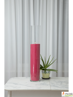 Насыпная свеча "Цилиндр 80 см", красная "Малиновый, с отдушкой "Ванильная карамель"