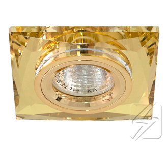 Светильник JCDR G5.3 стекло 8150 квадрат с гранями золото