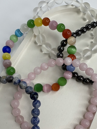 Браслет шарик, разные камни