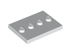 Tile, Modified 3 x 4 with 4 Studs in Center, White (88646 / 6132741)