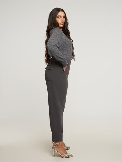 Брюки укороченные серого цвета