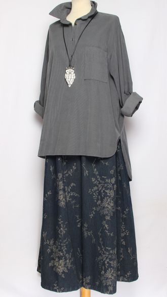 Рубашка вельветовая "АСИММЕТРИЯ" графит до р.52