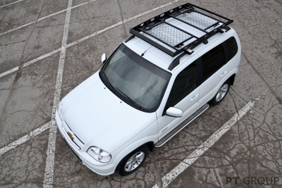 Багажник-корзина двухсекционная универсальная с основанием-решетка (ППК) 1630х1050мм под попереч мм под поперечины на крышу автомобиля