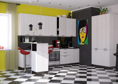 Хелмер кухня модульная с фасадами из ЛДСП разные цвета