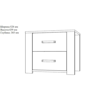 Сопрано тумба прикроватная ш*в*г (528*439*385мм), дуб сонома/белый