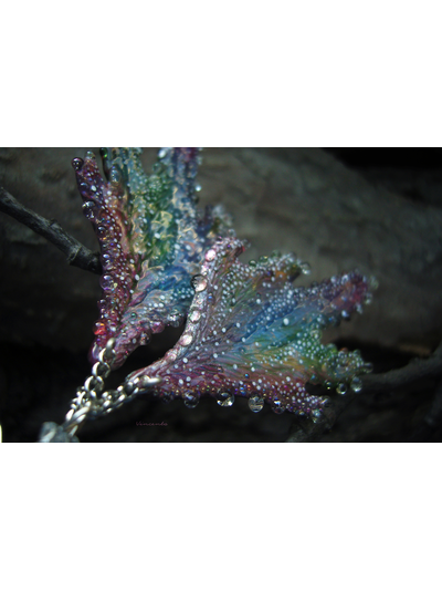 "Крылышки феи Рассветного сада", крупные серьги с капельками