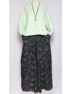 ДЖЕМПЕР КОРОТКИЙ "КИМОНО ШОВ СТОЙКА" широкий рукав  мятный до р.52