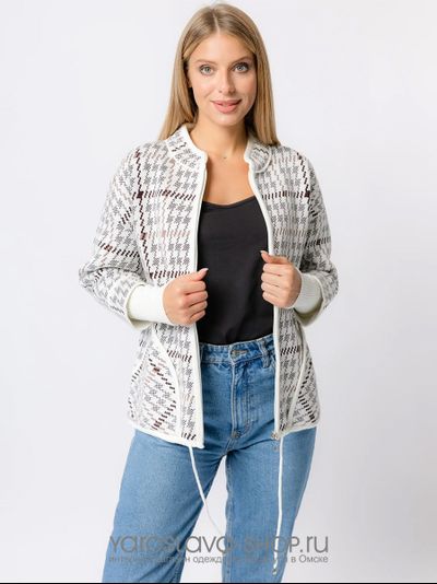 Женский трикотажный жакет в спортивном стиле