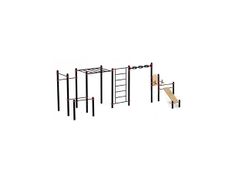 Воркаут комплекс: турник-2, брусья, рукоход, змейка, стенка, пресс-скамья, пресс-брусья Д-108 AVW019