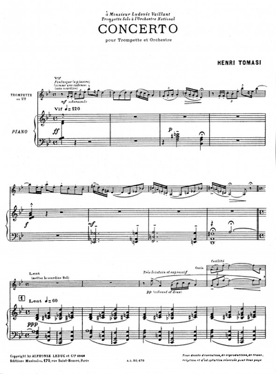Tomasi: Trumpet Concerto In B Flat