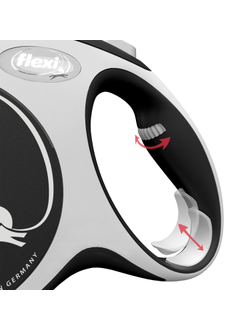 Flexi рулетка NEW LINE Comfort L (до 60 кг) лента 5 м серый/черный