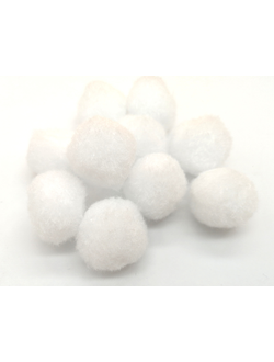 Помпоны декоративные, 30 мм белые (упаковка 15 штук)