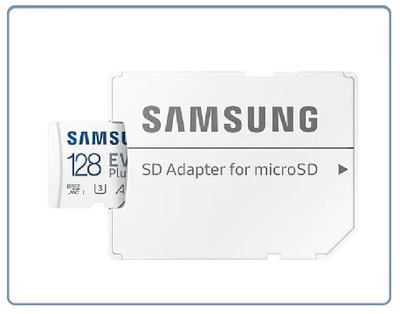 Карта памяти microSDXC UHS-I U3 Samsung EVO PLUS 128 ГБ, 130 МБ/с, Class 10, + переходник SD