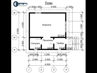 Д-07 ДАЧНЫЙ ДОМ ИЗ БРУСА: ГАБАРИТНЫЕ РАЗМЕРЫ: (6Х7М), ОБЩАЯ ПЛОЩАДЬ: 38М²