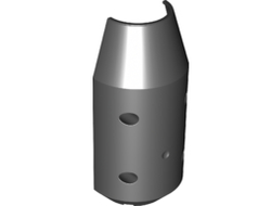 Vehicle, Tipper Drum 3 x 6 x 10 Half with 4 Pin Holes, Black (57792 / 6221611)