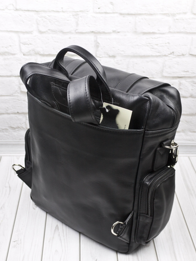 Кожаный рюкзак-сумка Fiorentino black (арт. 3003-01)