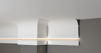 Потолочный плинтус для подсветки DECOR-DIZAYN DD520, из дюрополимера, под покраску, ударопрочный, 2 метра