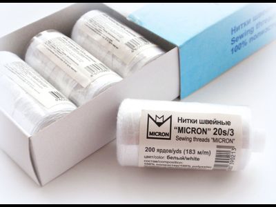 Нить джинсовая Micron "Gamma" / МИКРОН 20s/3  Белый