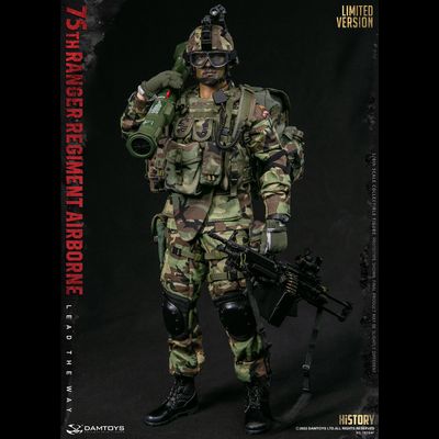 Американский десантник с пулеметом (лимитированная версия) - КОЛЛЕКЦИОННАЯ ФИГУРКА 1/6 75th RANGER REGIMENT AIRBORNE SAW GUNNER LIMITED VER (78094F) - DAMTOYS
