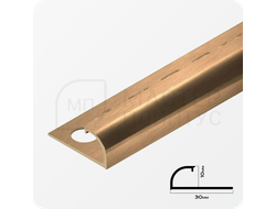 Профиль для плитки С-образный латунный 10 мм NEEXY PVL17-03 BAO Брашированный 2.7 м