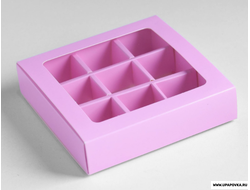 Коробка для конфет 9 шт 14,5 x 14,5 x 3,5 см Сиреневый
