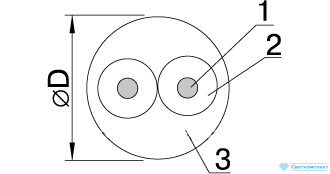 Провод прозрачный круглый ПВХ 2х0,30 мм2