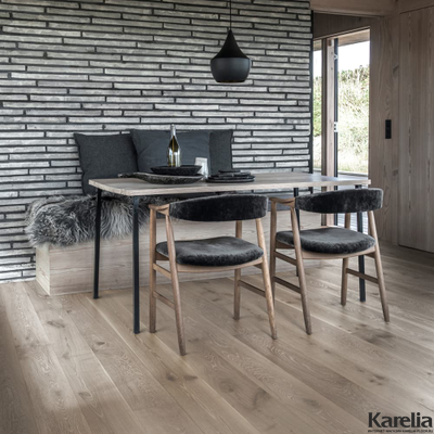 Паркетная доска Karelia Дуб Story 188 Dacity Grey 1-полосная матовый лак 2G с фаской толщина 14 мм 3.0 м2
