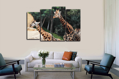 Модульная картина "Дружные жирафы"