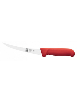 Нож обвалочный 150/290 мм. изогнутый (полугибкое лезвие) красный Poly Icel /1/