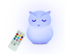 Ночник силиконовый СОВУШКА на аккумуляторе с  пультом
