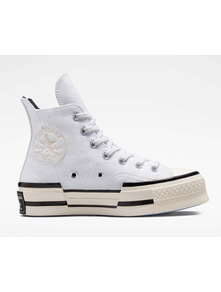Кеды Converse Chuck 70 Plus Hi белые высокие на платформе A06067C