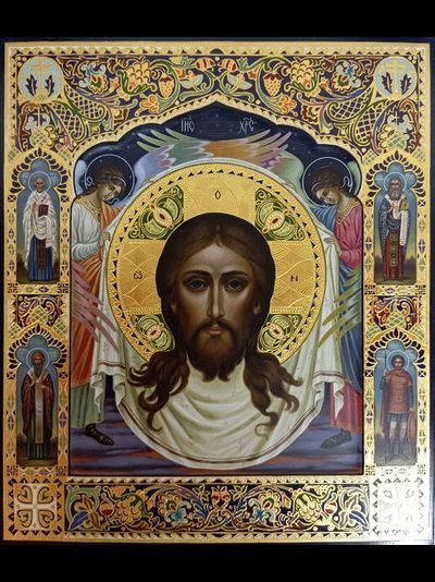 Спас Нерукотворный (Спаситель на убрусе). Рукописная икона.