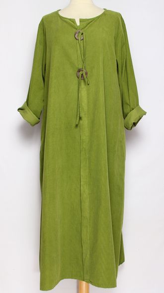 Платье  Бохо "Вельвет-пуговицы " яблоко до р.54